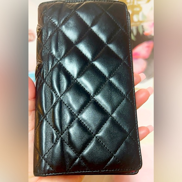Chanel Cambon Line Long Wallet Black Leather Quilted Design - Picture 5 of 17